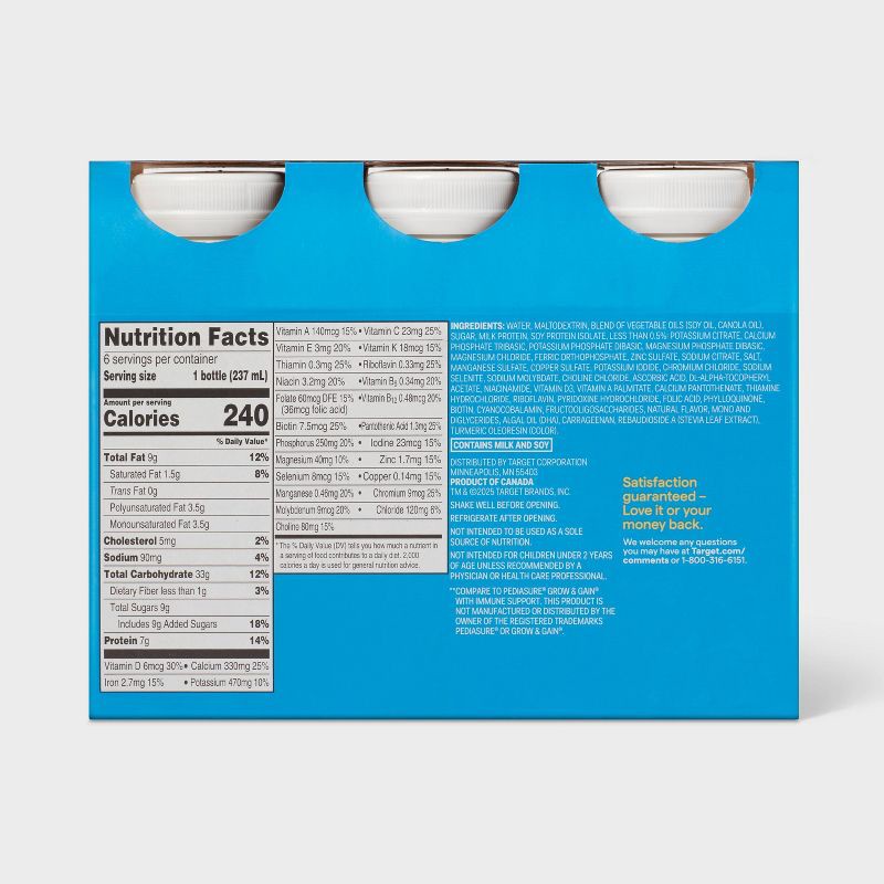 slide 3 of 5, Kids' Vanilla Nutritional Pediatric Supplement Drink - 6ct/48 fl oz - up&up™, 6 ct, 48 fl oz