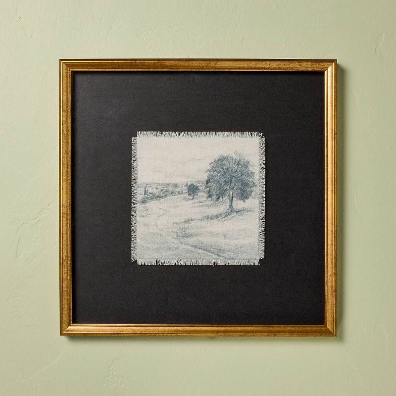 slide 1 of 3, Hearth & Hand with Magnolia 18"x18" Square Matte Black Landscape Framed Wall Art - Hearth & Hand™ with Magnolia, 1 ct