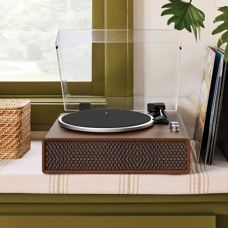 slide 2 of 5, Hearth & Hand with Magnolia Wood Finish Retro Record Player - Hearth & Hand™ with Magnolia, 1 ct