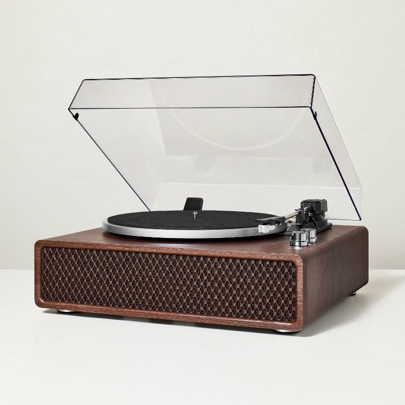 slide 3 of 5, Hearth & Hand with Magnolia Wood Finish Retro Record Player - Hearth & Hand™ with Magnolia, 1 ct