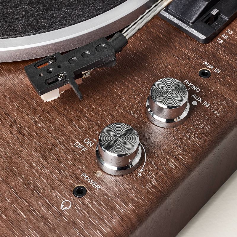slide 4 of 5, Hearth & Hand with Magnolia Wood Finish Retro Record Player - Hearth & Hand™ with Magnolia, 1 ct