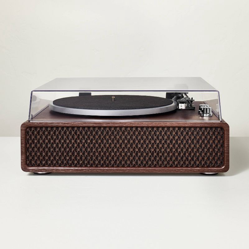 slide 1 of 5, Hearth & Hand with Magnolia Wood Finish Retro Record Player - Hearth & Hand™ with Magnolia, 1 ct