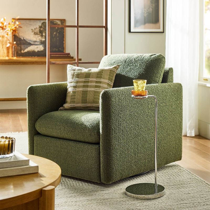 slide 2 of 4, Hearth & Hand with Magnolia 18"x18" Stripe Square Toss Pillow Green/Tan - Hearth & Hand™ with Magnolia, 1 ct