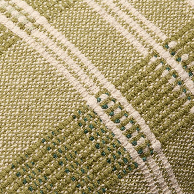 slide 3 of 4, Hearth & Hand with Magnolia 18"x18" Stripe Square Toss Pillow Green/Tan - Hearth & Hand™ with Magnolia, 1 ct