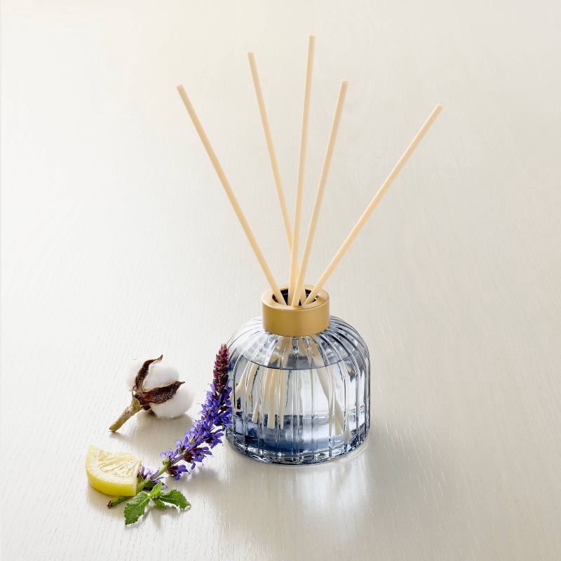 slide 2 of 3, Hearth & Hand with Magnolia 8.45 fl oz Ribbed Glass Diffuser Canvas - Hearth & Hand™ with Magnolia, 8.45 fl oz