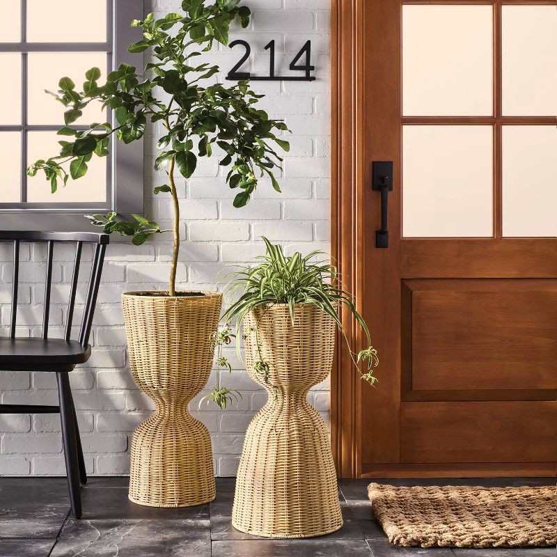 slide 2 of 4, Hearth & Hand with Magnolia Rattan Reversible Outdoor Planter Basket - Hearth & Hand™ with Magnolia, 1 ct