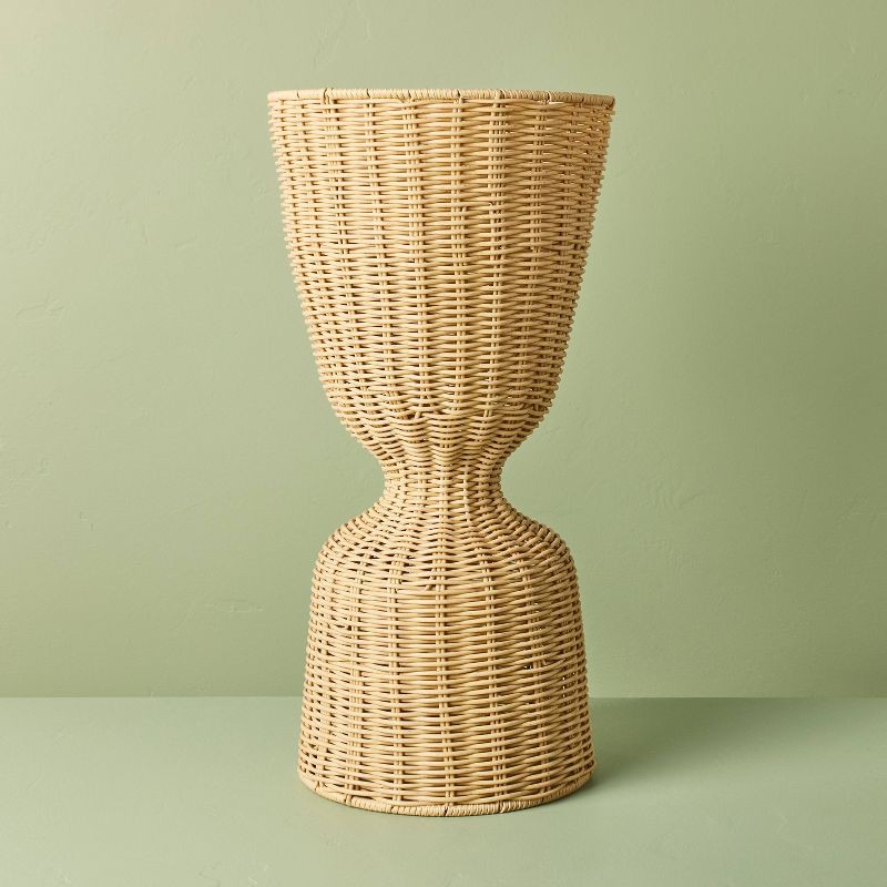 slide 1 of 4, Hearth & Hand with Magnolia Rattan Reversible Outdoor Planter Basket - Hearth & Hand™ with Magnolia, 1 ct