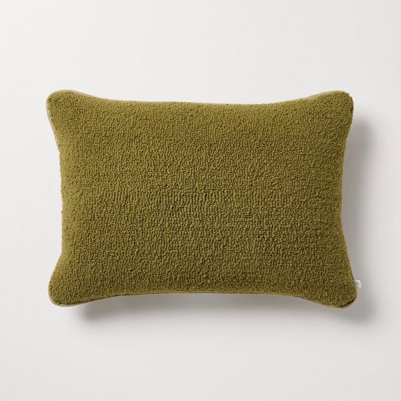 slide 1 of 4, Hearth & Hand with Magnolia 14"x20" Tufted Lumbar Toss Pillow Green - Hearth & Hand™ with Magnolia, 1 ct