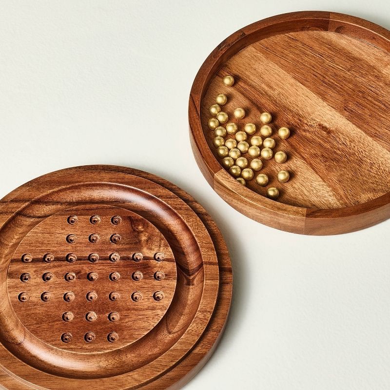 slide 3 of 4, Hearth & Hand with Magnolia Wood and Brass Marble Solitaire - Hearth & Hand™ with Magnolia, 1 ct