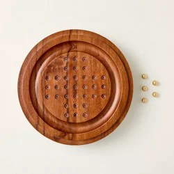 Hearth & Hand with Magnolia Wood and Brass Marble Solitaire - Hearth & Hand™ with Magnolia