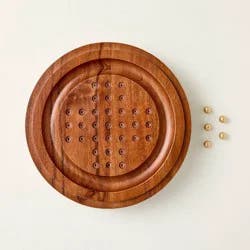 Hearth & Hand with Magnolia Wood and Brass Marble Solitaire - Hearth & Hand™ with Magnolia