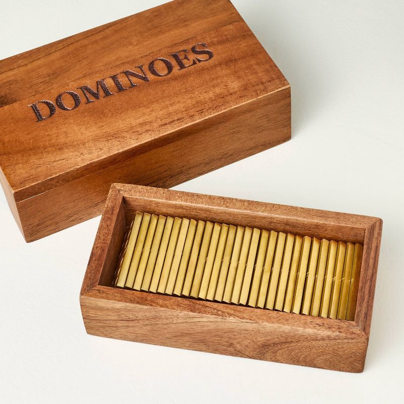 slide 3 of 4, Hearth & Hand with Magnolia Wood and Brass Dominoes - Hearth & Hand™ with Magnolia, 1 ct