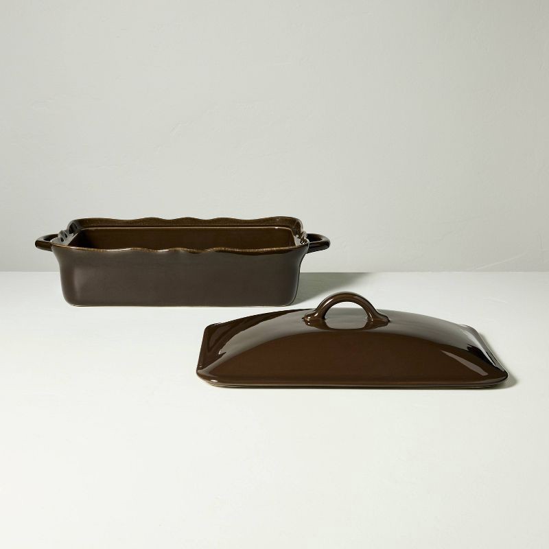 slide 3 of 4, Hearth & Hand with Magnolia Ceramic Wavy Edge Baking Dish Brown - Hearth & Hand™ with Magnolia, 1 ct
