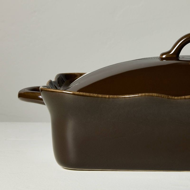 slide 4 of 4, Hearth & Hand with Magnolia Ceramic Wavy Edge Baking Dish Brown - Hearth & Hand™ with Magnolia, 1 ct