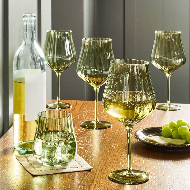 slide 2 of 4, Hearth & Hand with Magnolia 20oz Wine Glass Green - Hearth & Hand™ with Magnolia, 20 oz