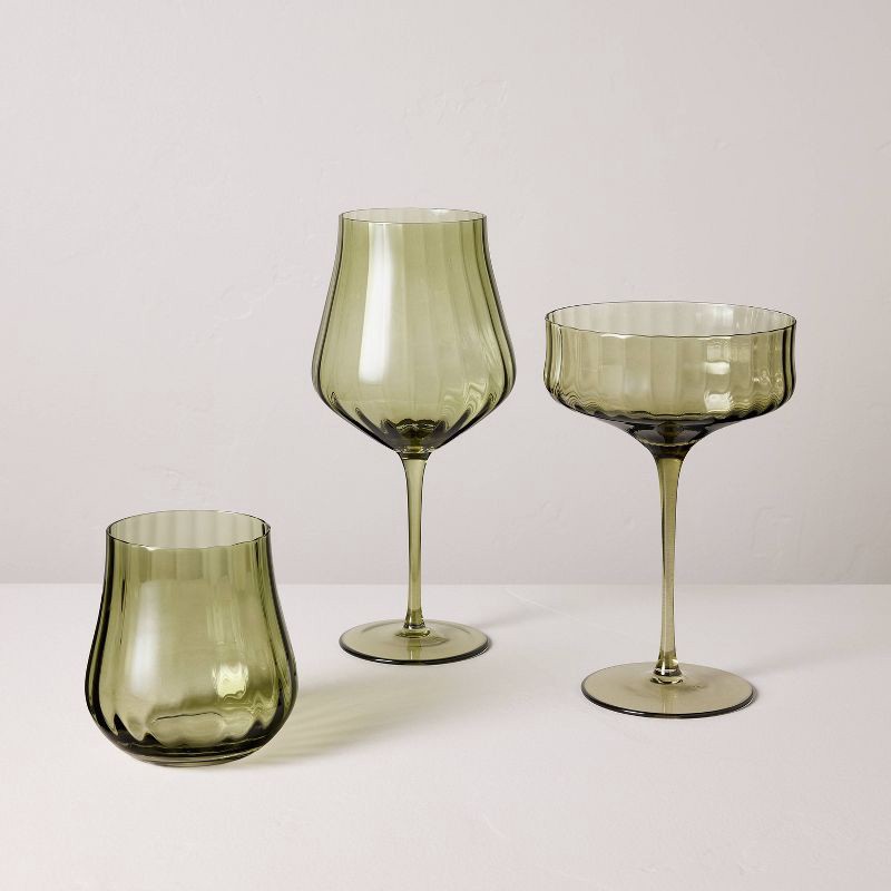 slide 4 of 4, Hearth & Hand with Magnolia 20oz Wine Glass Green - Hearth & Hand™ with Magnolia, 20 oz