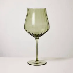 Hearth & Hand with Magnolia 20oz Wine Glass Green - Hearth & Hand™ with Magnolia