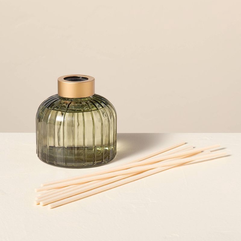 slide 3 of 3, Hearth & Hand with Magnolia 8.45 fl oz Ribbed Glass Diffuser Bergamot - Hearth & Hand™ with Magnolia, 8.45 fl oz
