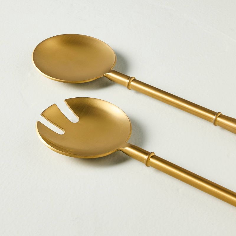 slide 3 of 3, Hearth & Hand with Magnolia 2pc Brass Finish Salad Fork and Spoon Set - Hearth & Hand™ with Magnolia, 2 ct