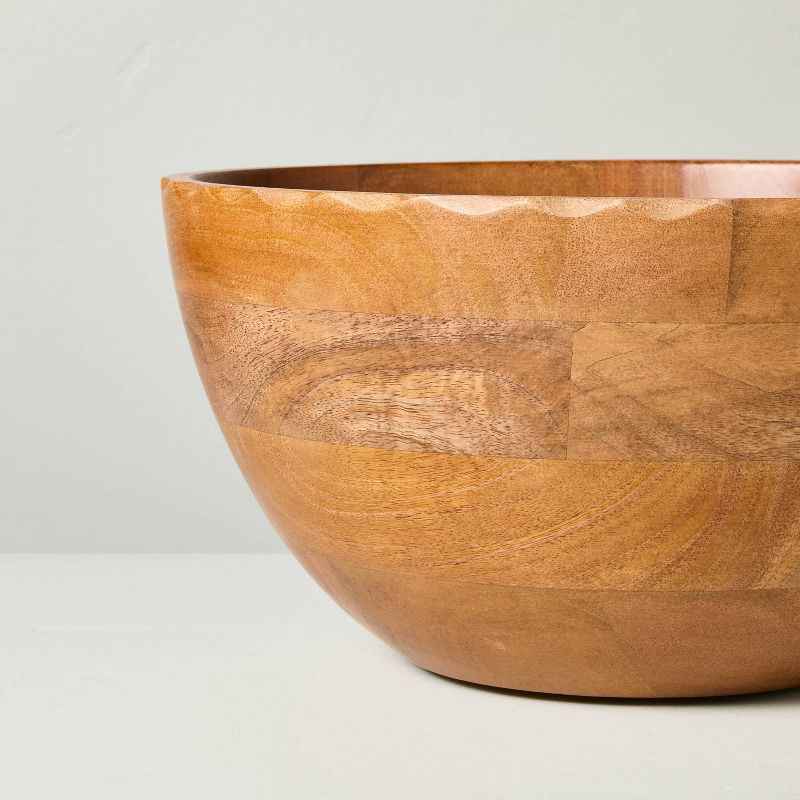 slide 3 of 3, Hearth & Hand with Magnolia Large Carved Edge Wood Bowl Mid Tone - Hearth & Hand™ with Magnolia, 1 ct