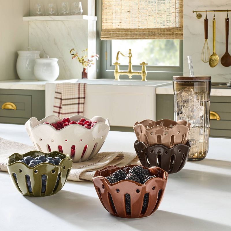 slide 2 of 3, Hearth & Hand with Magnolia Large Wavy Edge Berry Bowl Sour Cream - Hearth & Hand™ with Magnolia, 1 ct