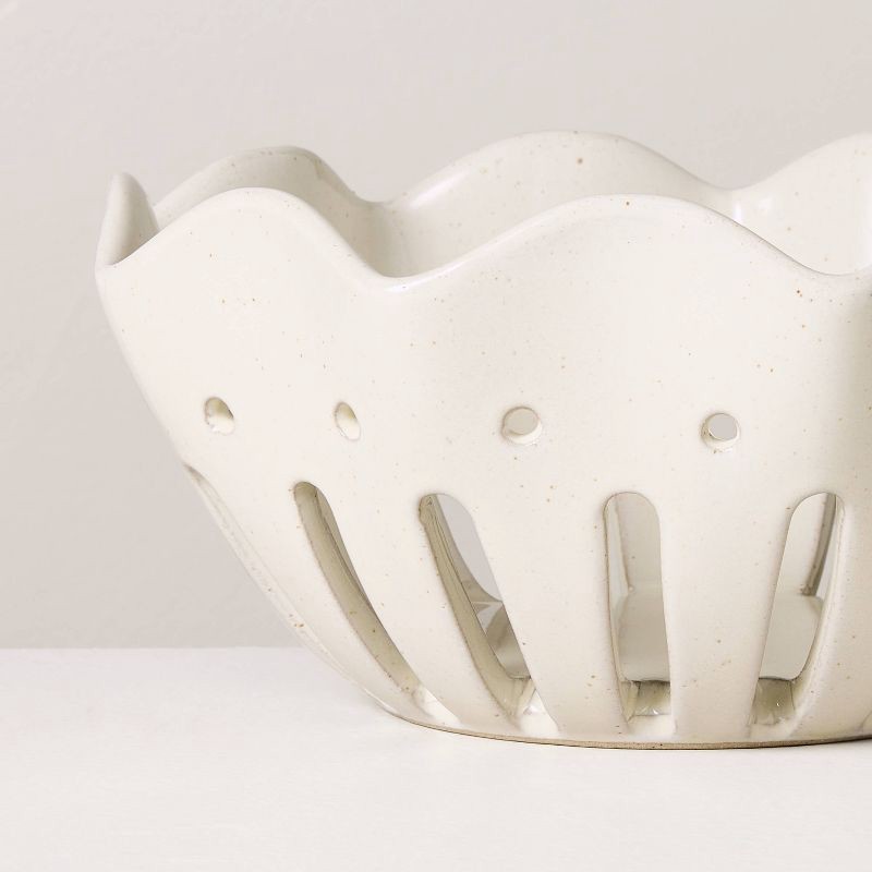 slide 3 of 3, Hearth & Hand with Magnolia Large Wavy Edge Berry Bowl Sour Cream - Hearth & Hand™ with Magnolia, 1 ct