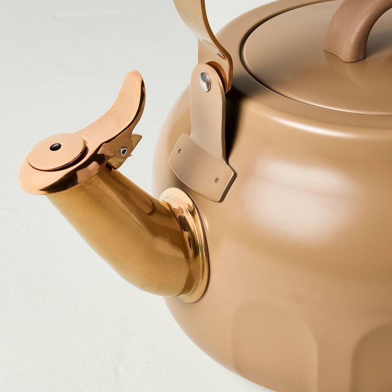 slide 3 of 5, Hearth & Hand with Magnolia Teapot with Copper Accents Tan - Hearth & Hand™ with Magnolia, 1 ct