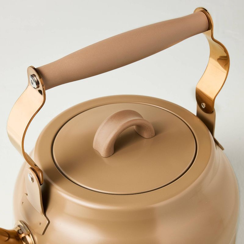 slide 4 of 5, Hearth & Hand with Magnolia Teapot with Copper Accents Tan - Hearth & Hand™ with Magnolia, 1 ct
