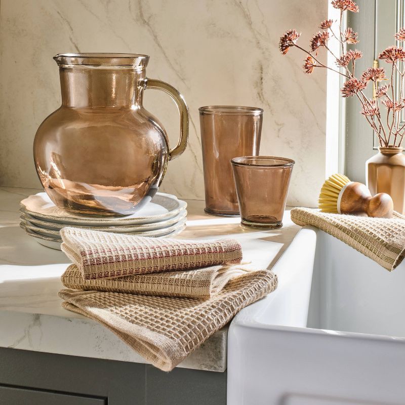 slide 2 of 3, Hearth & Hand with Magnolia 78oz Recycled Glass Pitcher Brown - Hearth & Hand™ with Magnolia, 78 oz