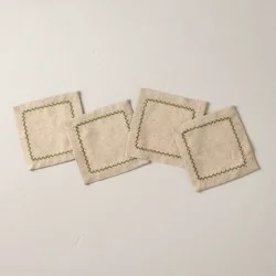 Hearth & Hand with Magnolia Set of 4 Embroidered Border Cloth Cocktail Napkins Natural/Green - Hearth & Hand™ with Magnolia