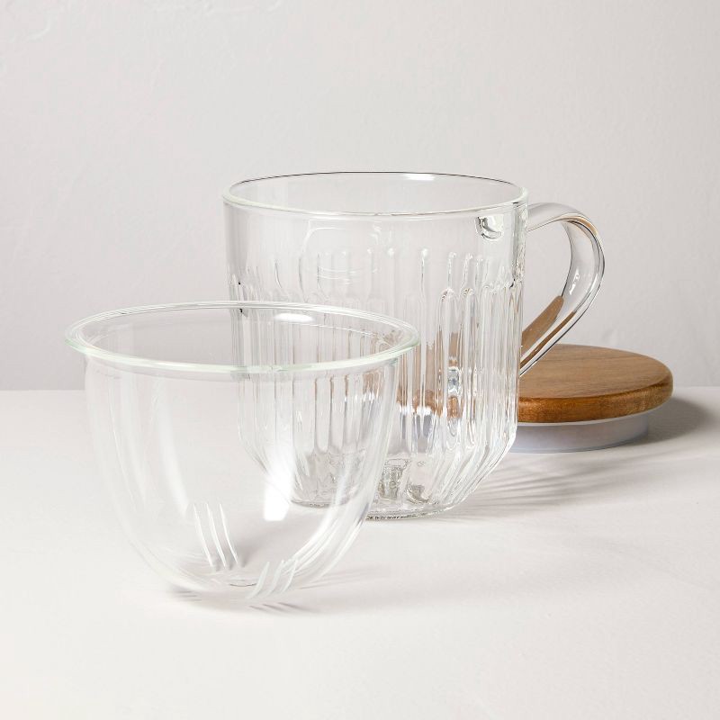 slide 3 of 4, Hearth & Hand with Magnolia 15oz Glass Tea Infuser Mug Clear - Hearth & Hand™ with Magnolia, 15 oz