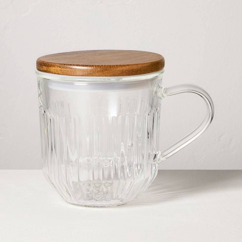 slide 1 of 4, Hearth & Hand with Magnolia 15oz Glass Tea Infuser Mug Clear - Hearth & Hand™ with Magnolia, 15 oz