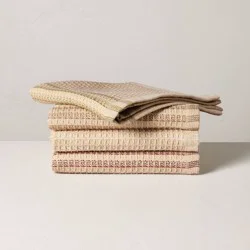 Hearth & Hand with Magnolia Set of 4 Fall Dishcloths Cream with Stripes - Hearth & Hand™ with Magnolia