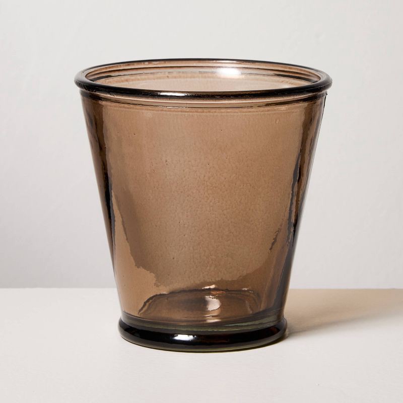 slide 1 of 3, Hearth & Hand with Magnolia 7oz Short Recycled Pint Glass Brown - Hearth & Hand™ with Magnolia, 7 oz