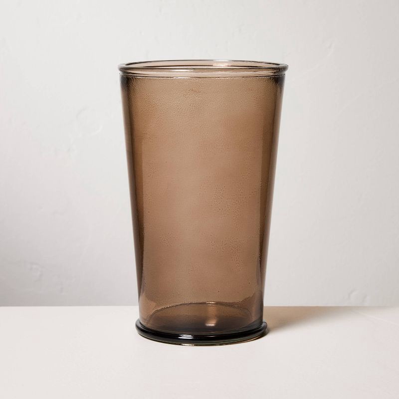 slide 1 of 3, Hearth & Hand with Magnolia 19oz Tall Recycled Pint Glass Brown - Hearth & Hand™ with Magnolia, 19 oz
