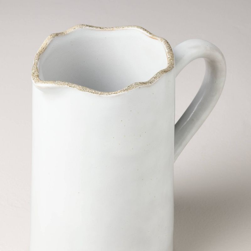 slide 3 of 3, Hearth & Hand with Magnolia Carved Edge Pitcher Cream - Hearth & Hand™ with Magnolia, 1 ct