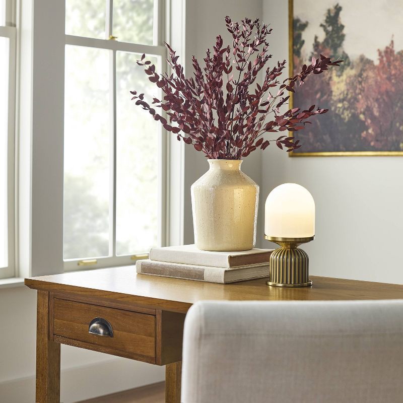 slide 2 of 5, Hearth & Hand with Magnolia Brass Fluted and Frosted Glass Accent Table Lamp Brass/White - Hearth & Hand™ with Magnolia, 1 ct