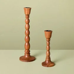 Hearth & Hand with Magnolia 2pk Wood Candlestick Set - Hearth & Hand™ with Magnolia