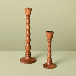 Hearth & Hand with Magnolia 2pk Wood Candlestick Set - Hearth & Hand™ with Magnolia
