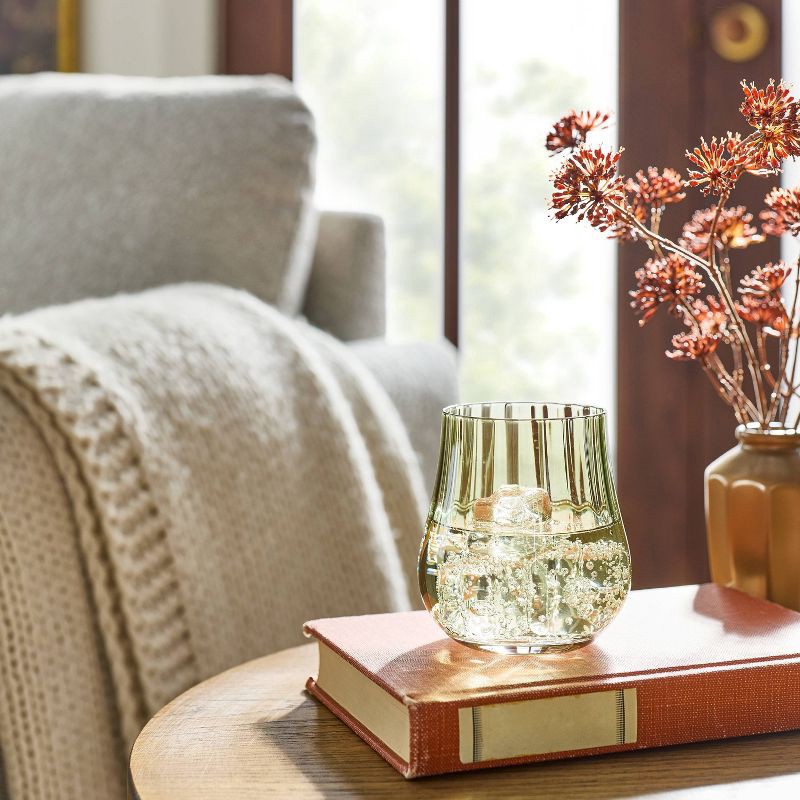 slide 2 of 4, Hearth & Hand with Magnolia 14oz Short Water Glass Green - Hearth & Hand™ with Magnolia, 14 oz