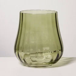 Hearth & Hand with Magnolia 14oz Short Water Glass Green - Hearth & Hand™ with Magnolia