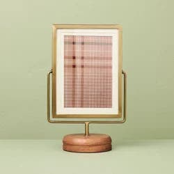 Hearth & Hand with Magnolia 4"x6" Brass Frame on Wood Pedestal - Hearth & Hand™ with Magnolia