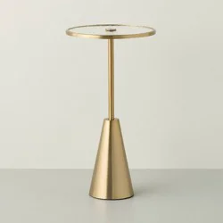 Hearth & Hand w/Magnolia Furniture Round Accent Side Table Glass/Brass - Hearth & Hand™ with Magnolia