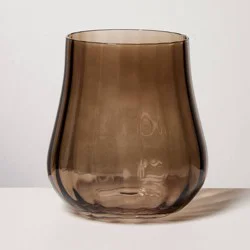 Hearth & Hand with Magnolia 14oz Short Water Glass Brown - Hearth & Hand™ with Magnolia