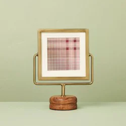 Hearth & Hand with Magnolia 3"x3" Brass Frame on Wood Pedestal - Hearth & Hand™ with Magnolia