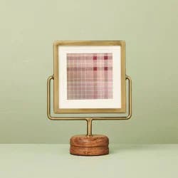 Hearth & Hand with Magnolia 3"x3" Brass Frame on Wood Pedestal - Hearth & Hand™ with Magnolia