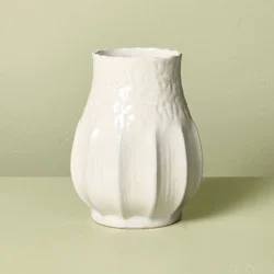 Hearth &amp; Hand with Magnolia 12&quot; Pleated Ceramic Vase Sour Cream - Hearth &amp; Hand™ with Magnolia