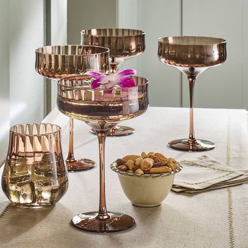 slide 2 of 4, Hearth & Hand with Magnolia 12oz Coupe Glass Brown - Hearth & Hand™ with Magnolia, 12 oz