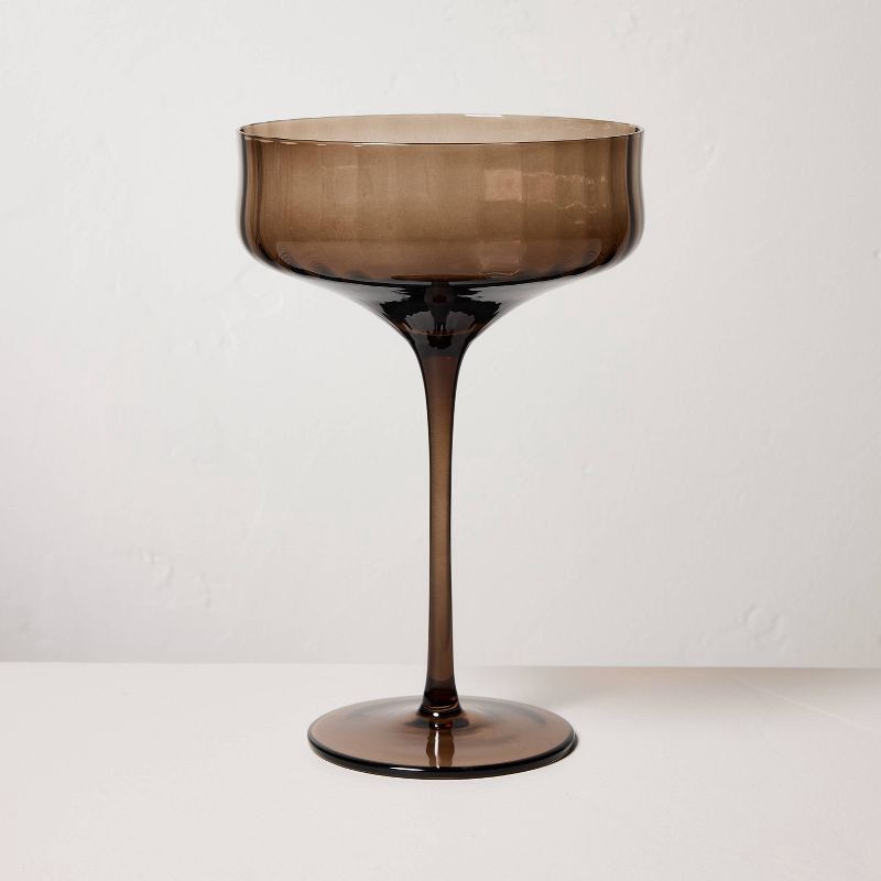 slide 1 of 4, Hearth & Hand with Magnolia 12oz Coupe Glass Brown - Hearth & Hand™ with Magnolia, 12 oz