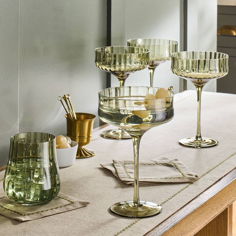 slide 2 of 4, Hearth & Hand with Magnolia 12oz Coupe Glass Green - Hearth & Hand™ with Magnolia, 12 oz